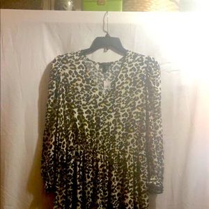 Banana Republic Animal Prnt Dress w Yellow Accents